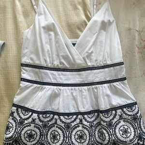 Banana Republic White and Black Blouse